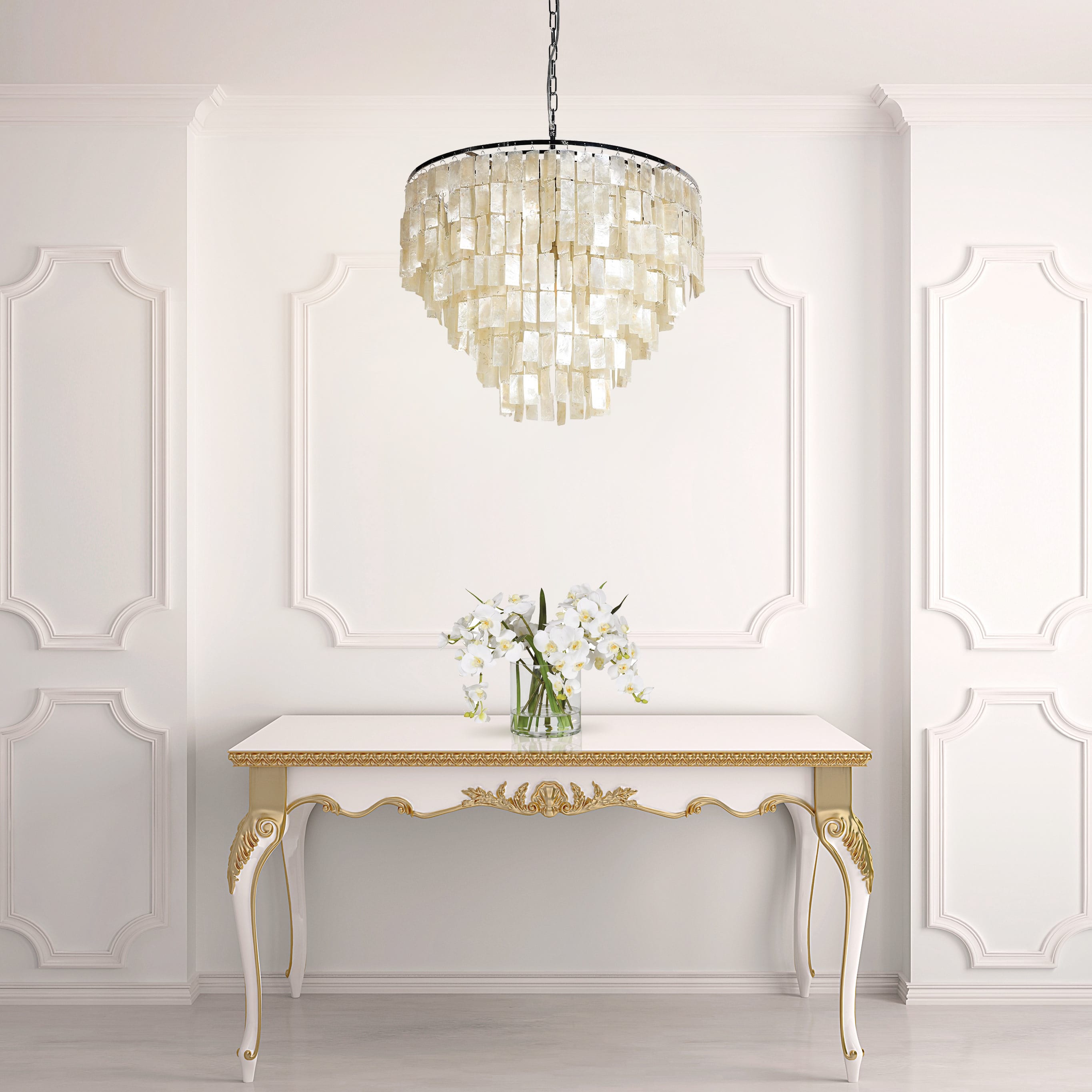 Large Iridescent Shell Chandelier