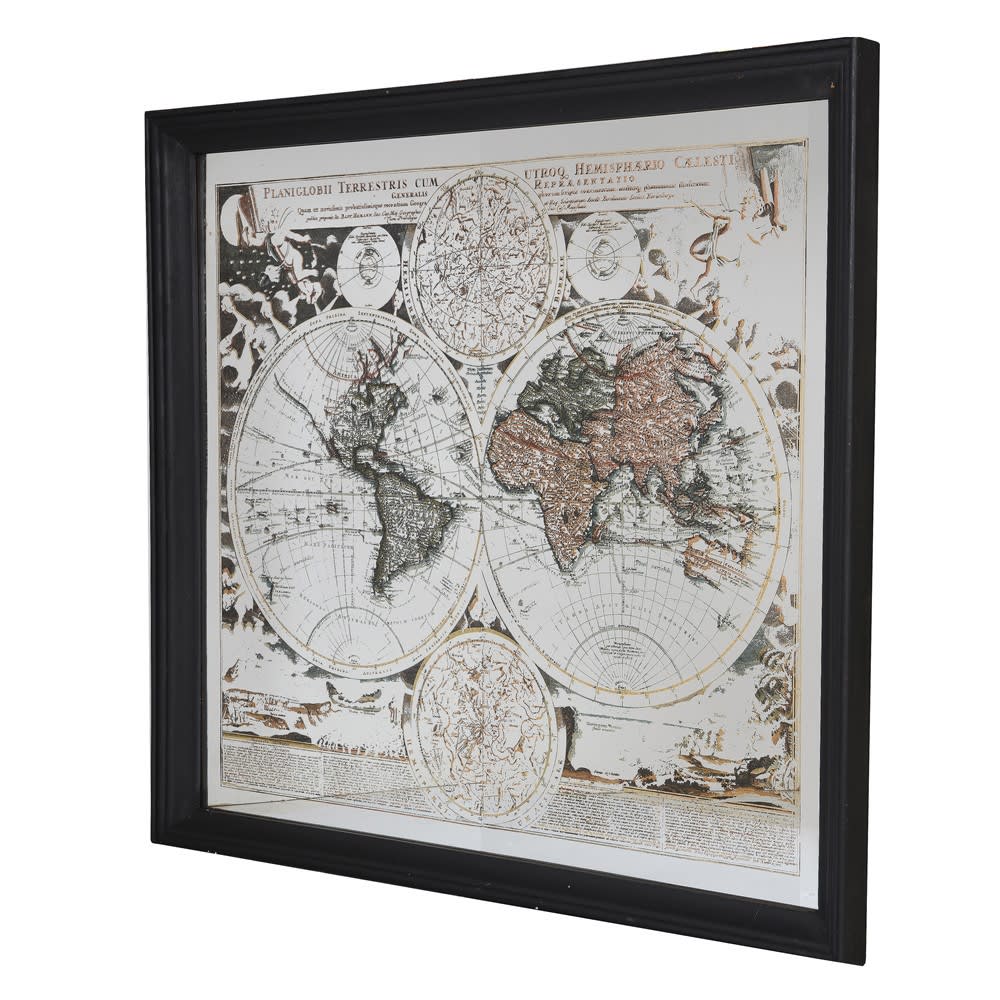 Mirrored Map Wall Art