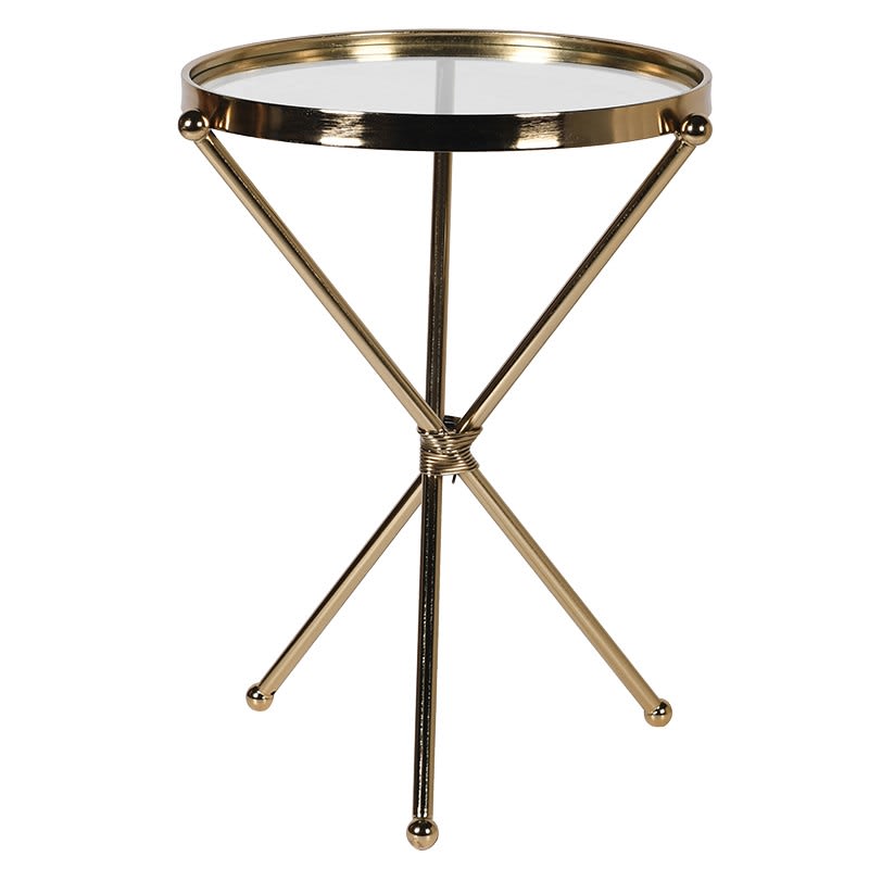 Glass Top Round Lamp Table