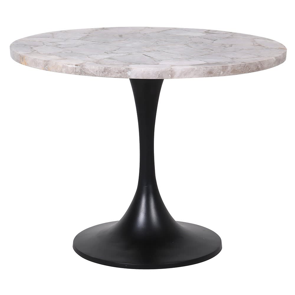 Kelly Smoked Quartz Marble Side Table