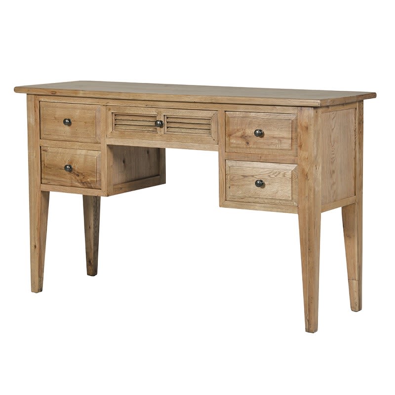French Style Oak Louvered Dressing Table