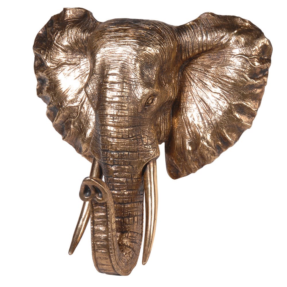 Golden Elephant Head Wall Art