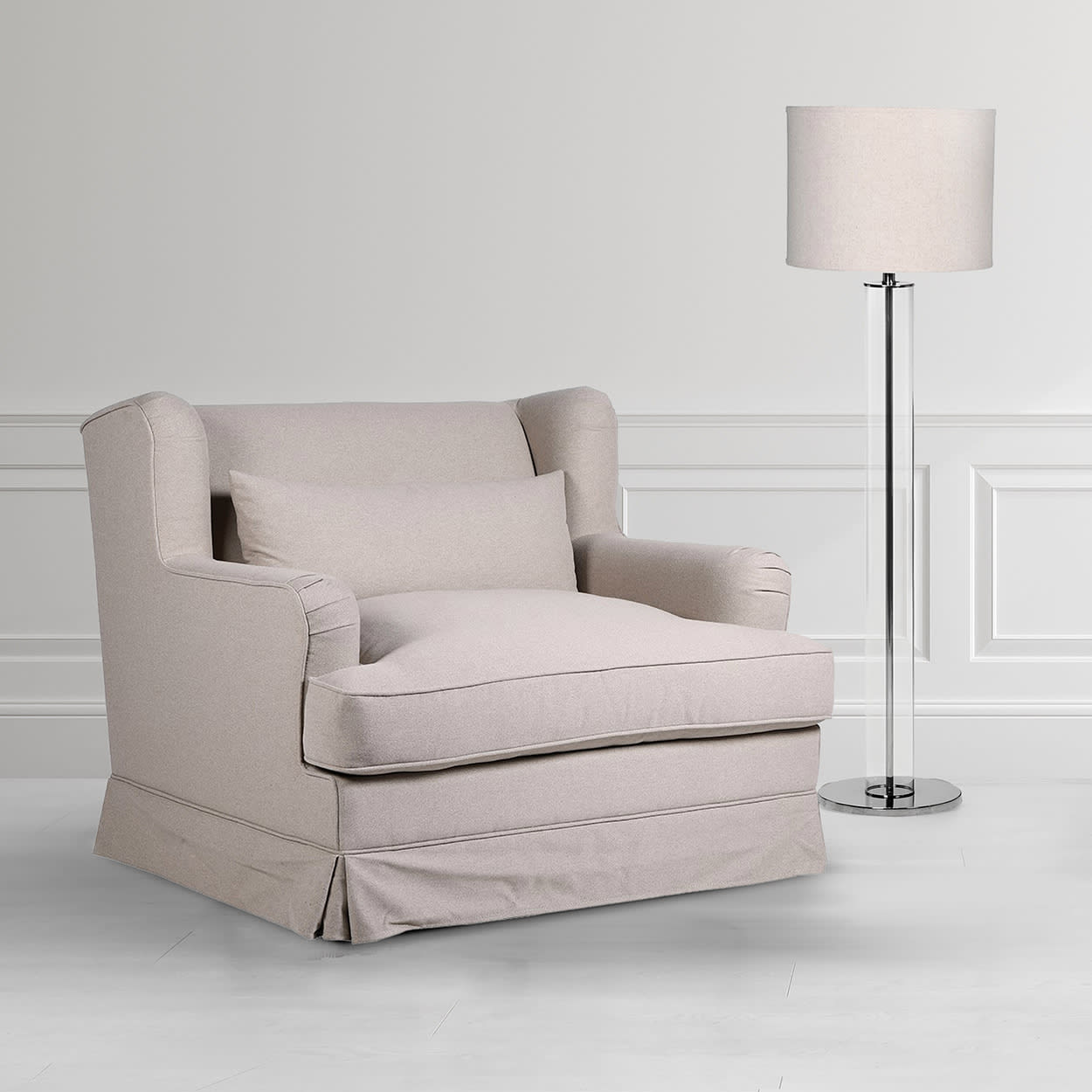 Taupe Upholstered Oversized Armchair