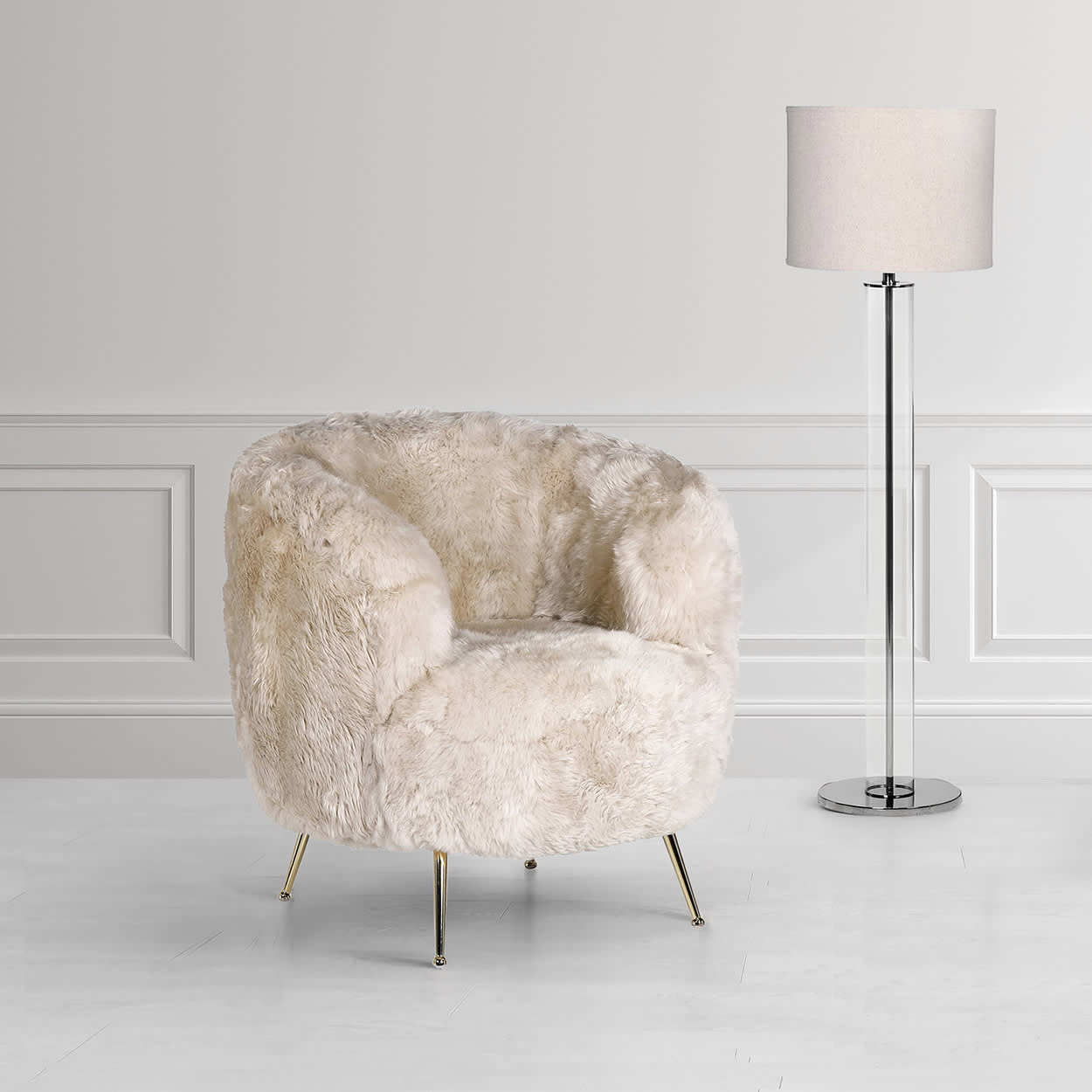 Cabana Lamb Fur Bedroom Chair