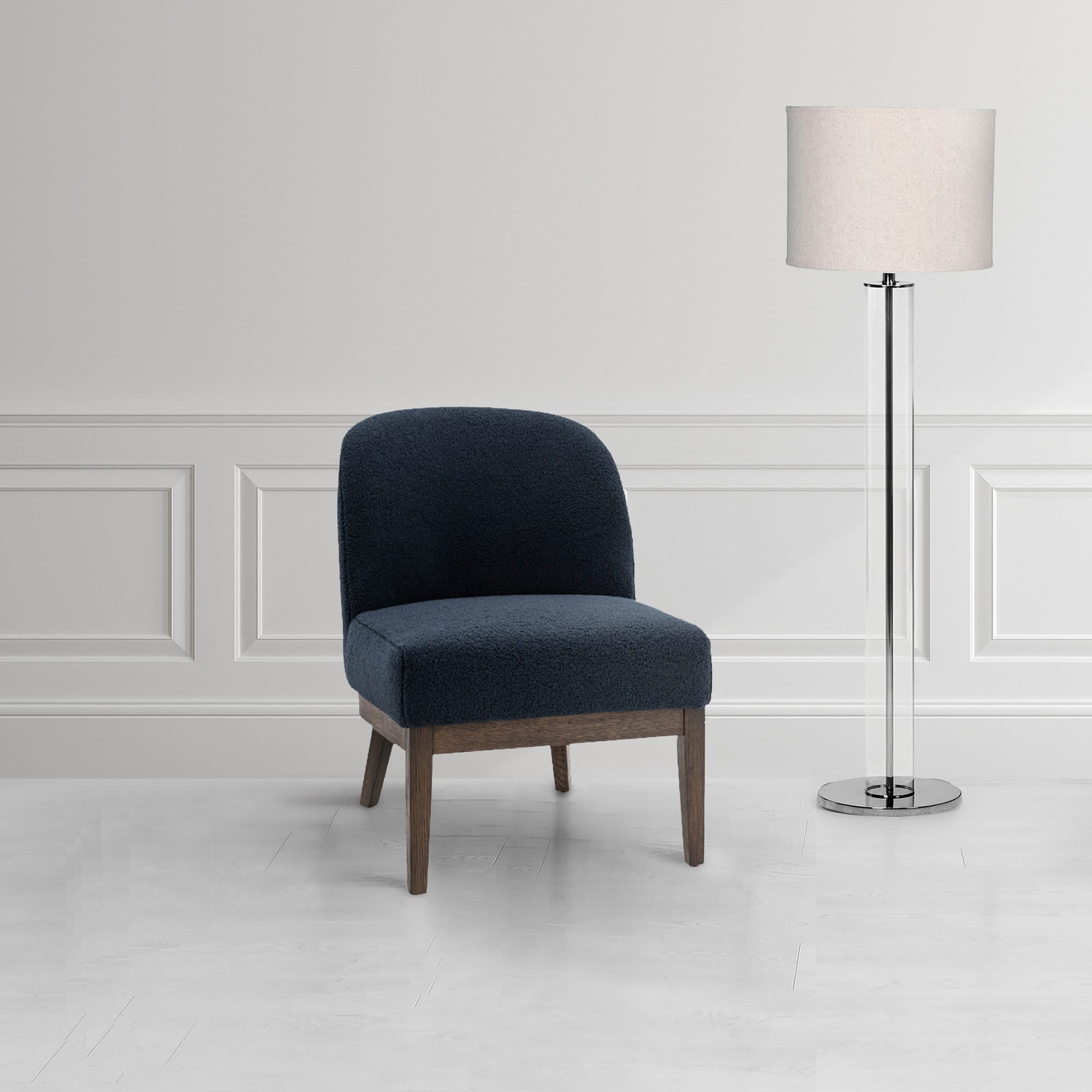 Barfield Blue Boucle Armchair by Gallery Direct