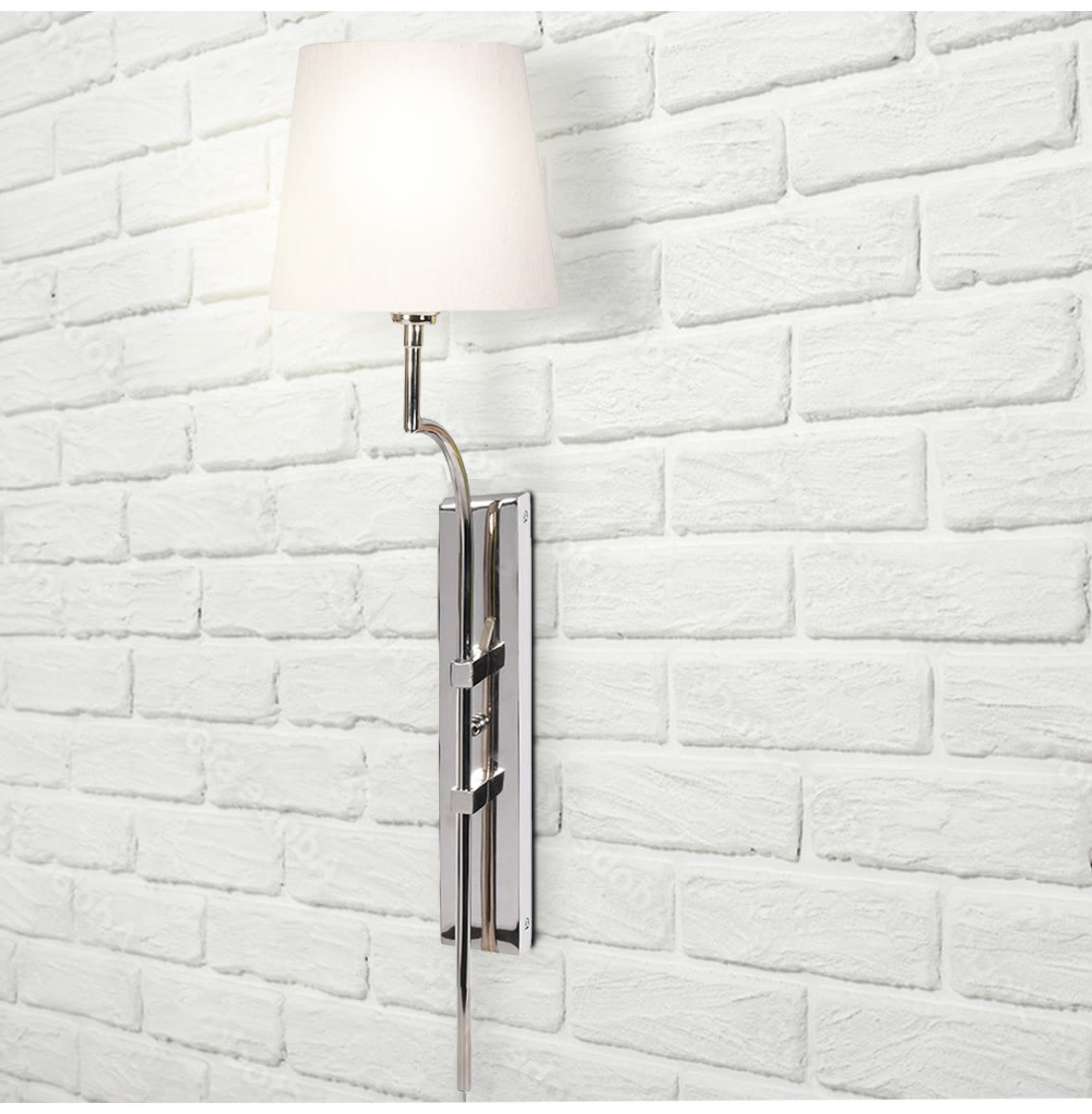 Curved Chrome Wall Light