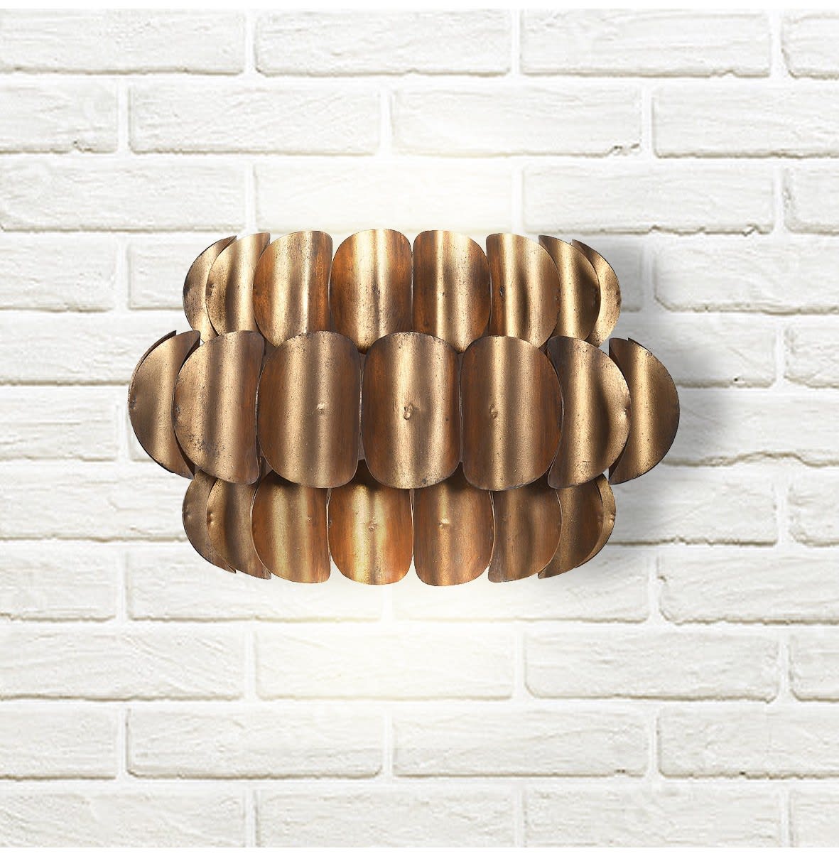 Luxe Gold Metal Discs Wall Light