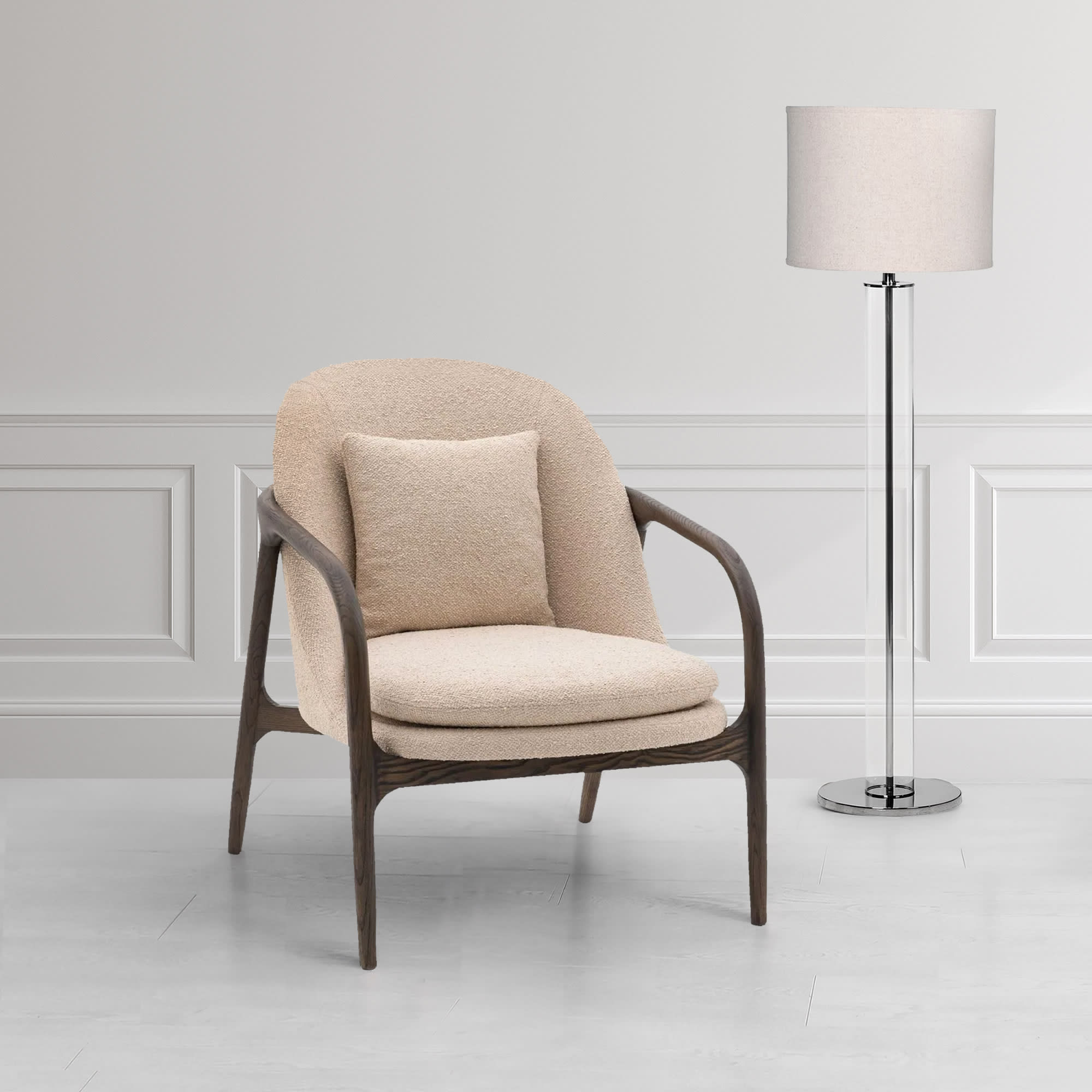 Clemence Taupe Upholstered Armchair
