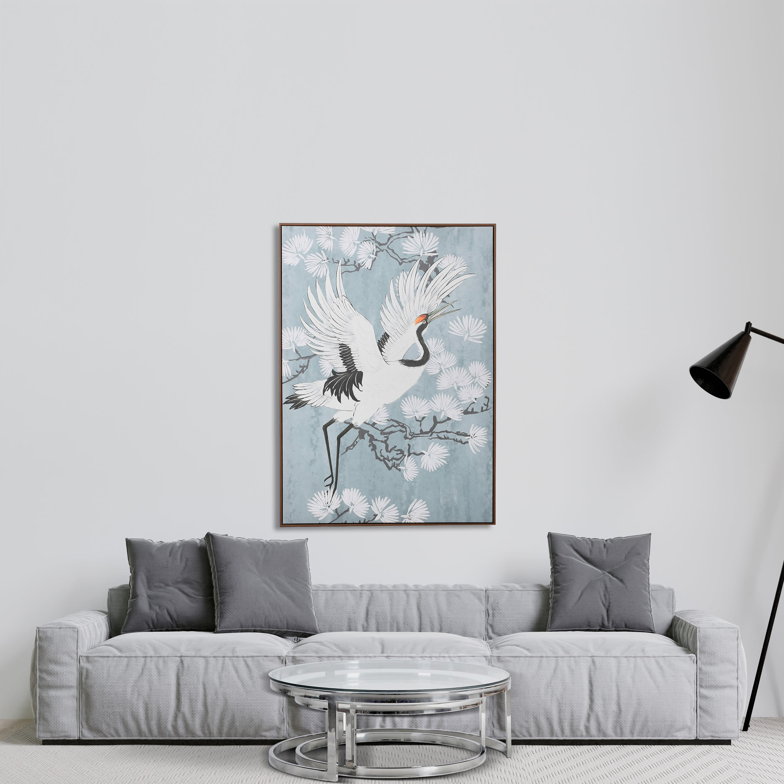 Flying Crane Wall Canvas