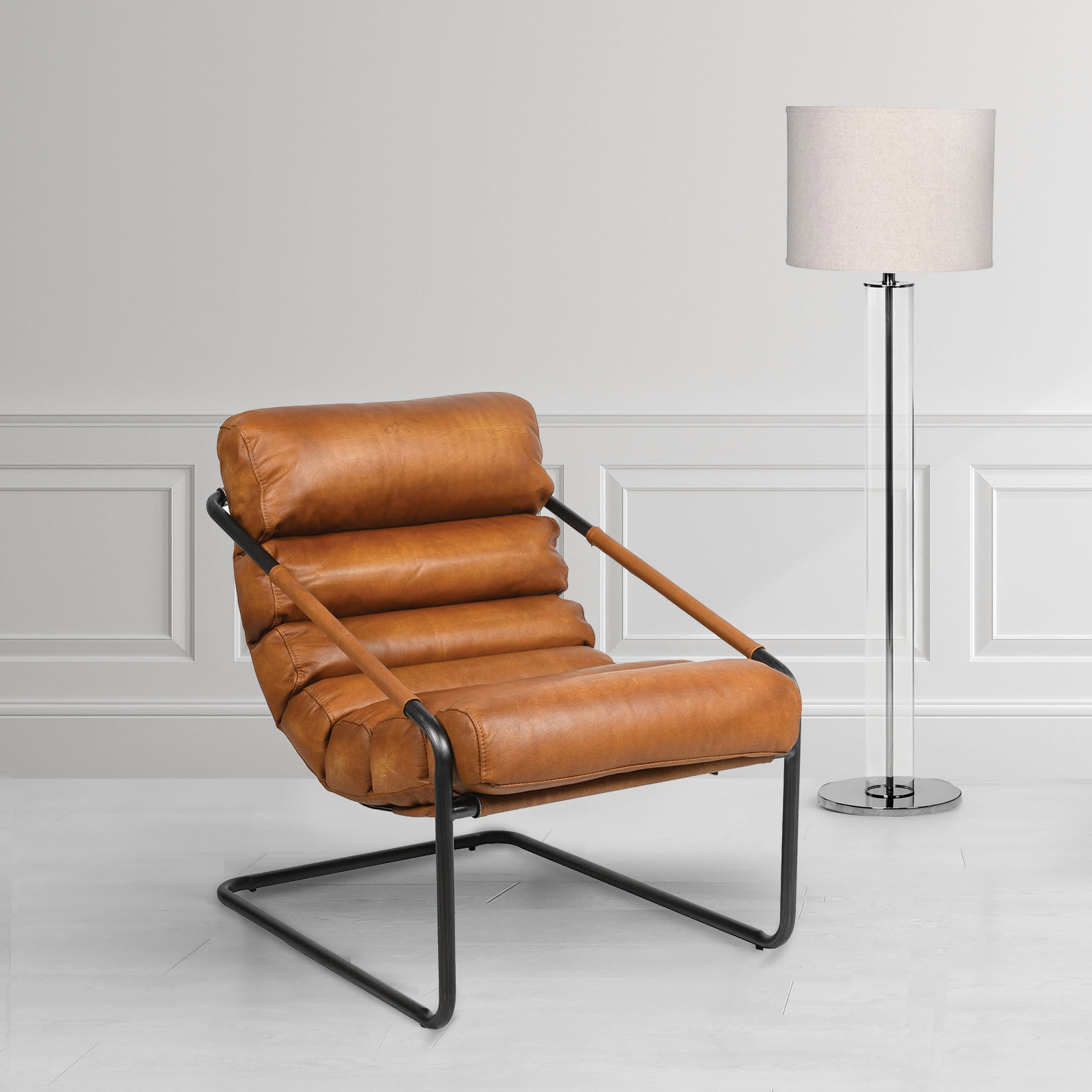 Jakarta Brown Leather Lounger Chair