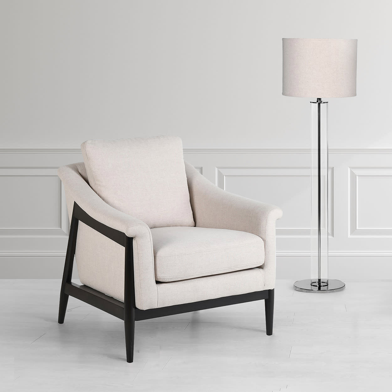 Linen Upholstered Armchair