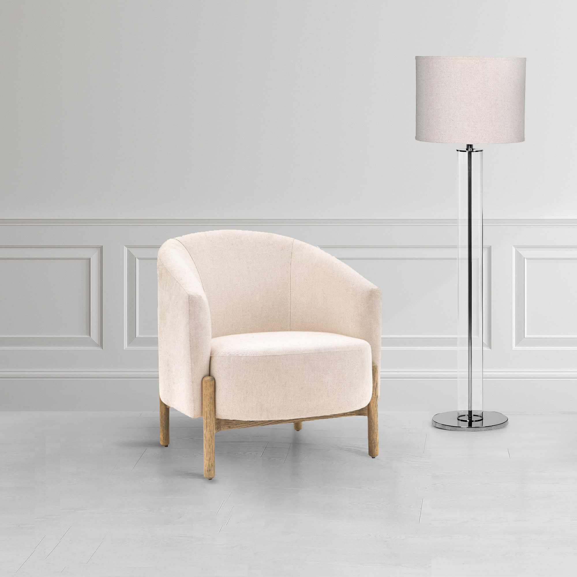 Tindon Light Natural Upholstered Armchair by Gallery Direct