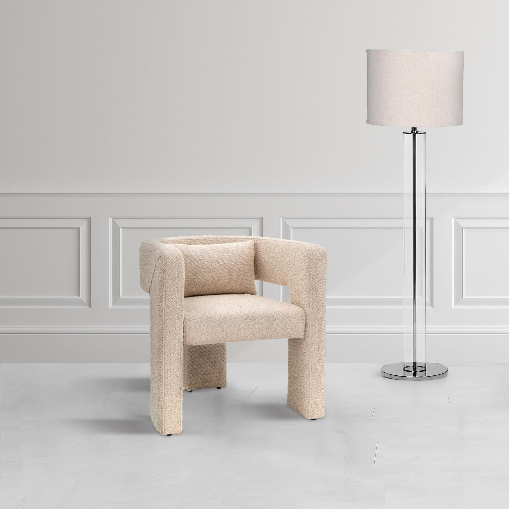 Arezzo Upholstered Taupe Armchair by Gallery Direct