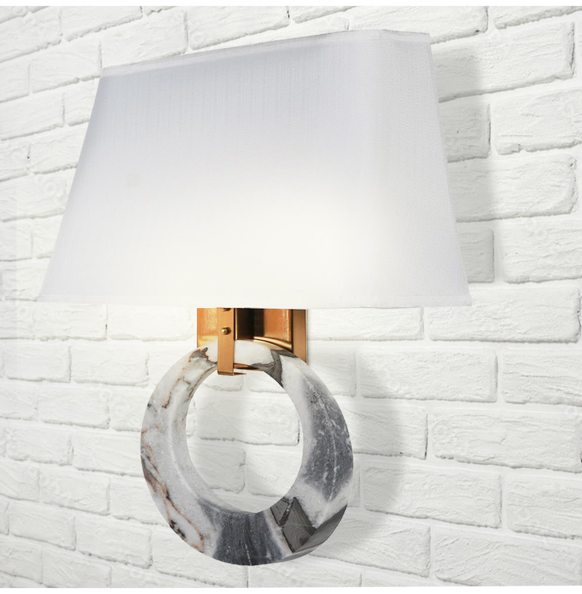 Bronze with Marble Disc Wall Light