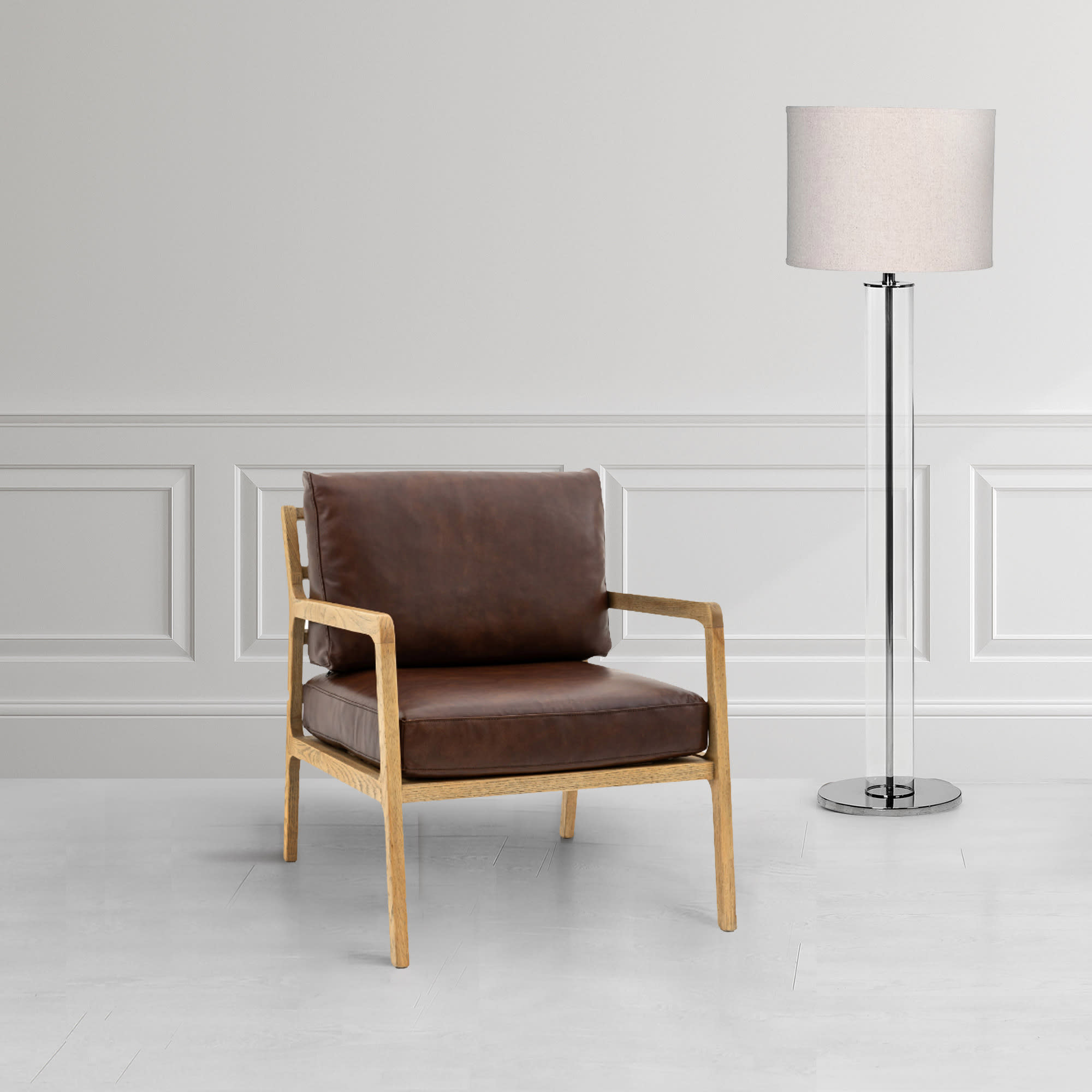Cortona Brown Leather Armchair by Gallery Direct