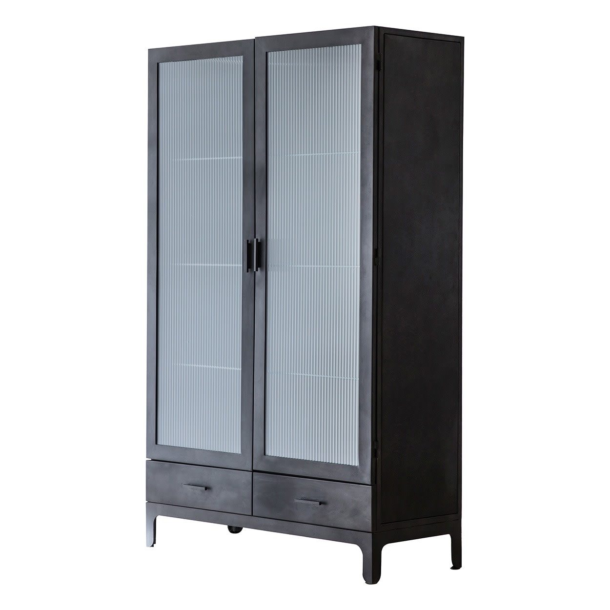 Rye Grey Metal and Glass 2 Door Display Unit by Gallery Direct