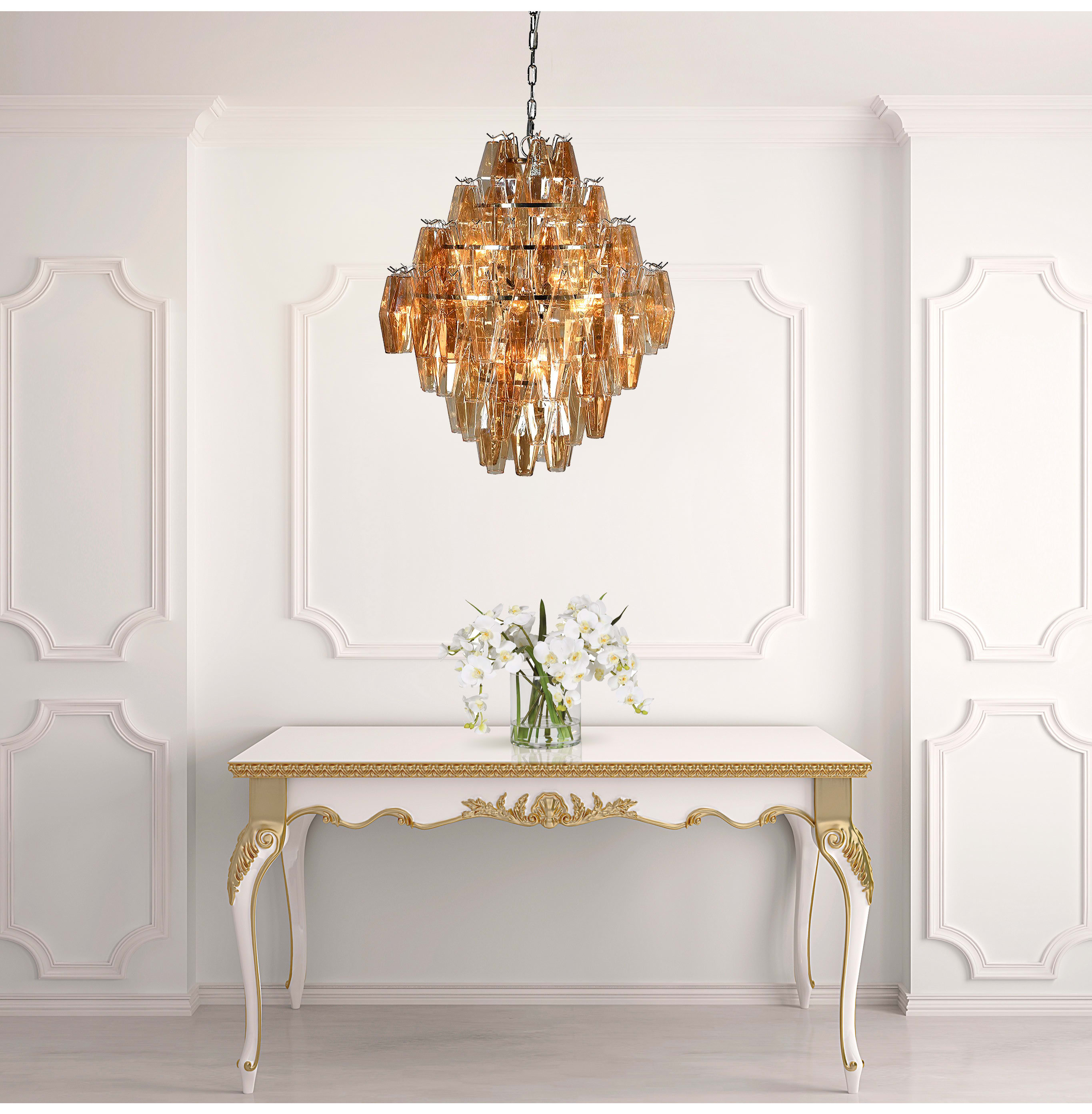 Baies Amber Glass Chandelier