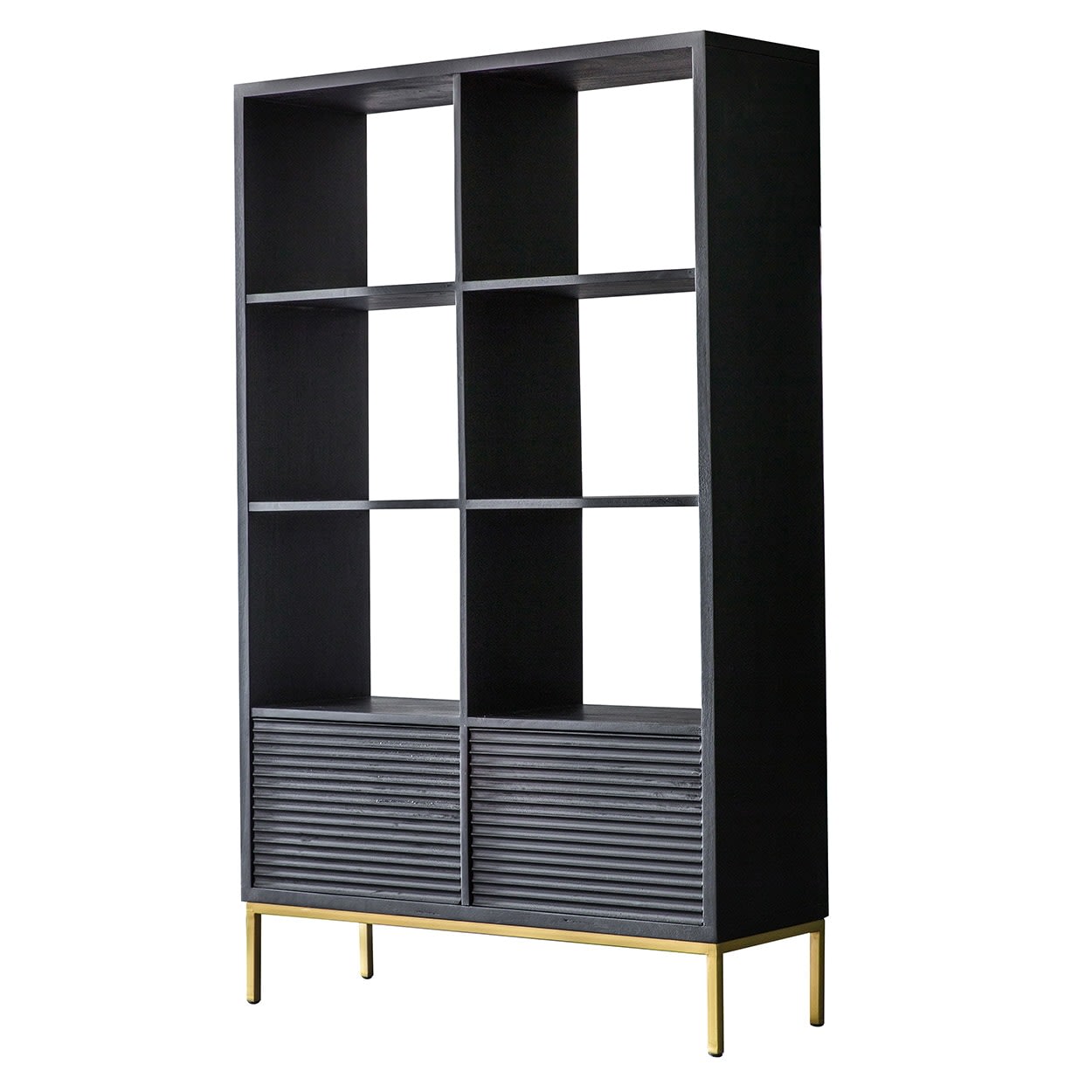 Ripple Black 2 Door Open Display Unit by Gallery Direct