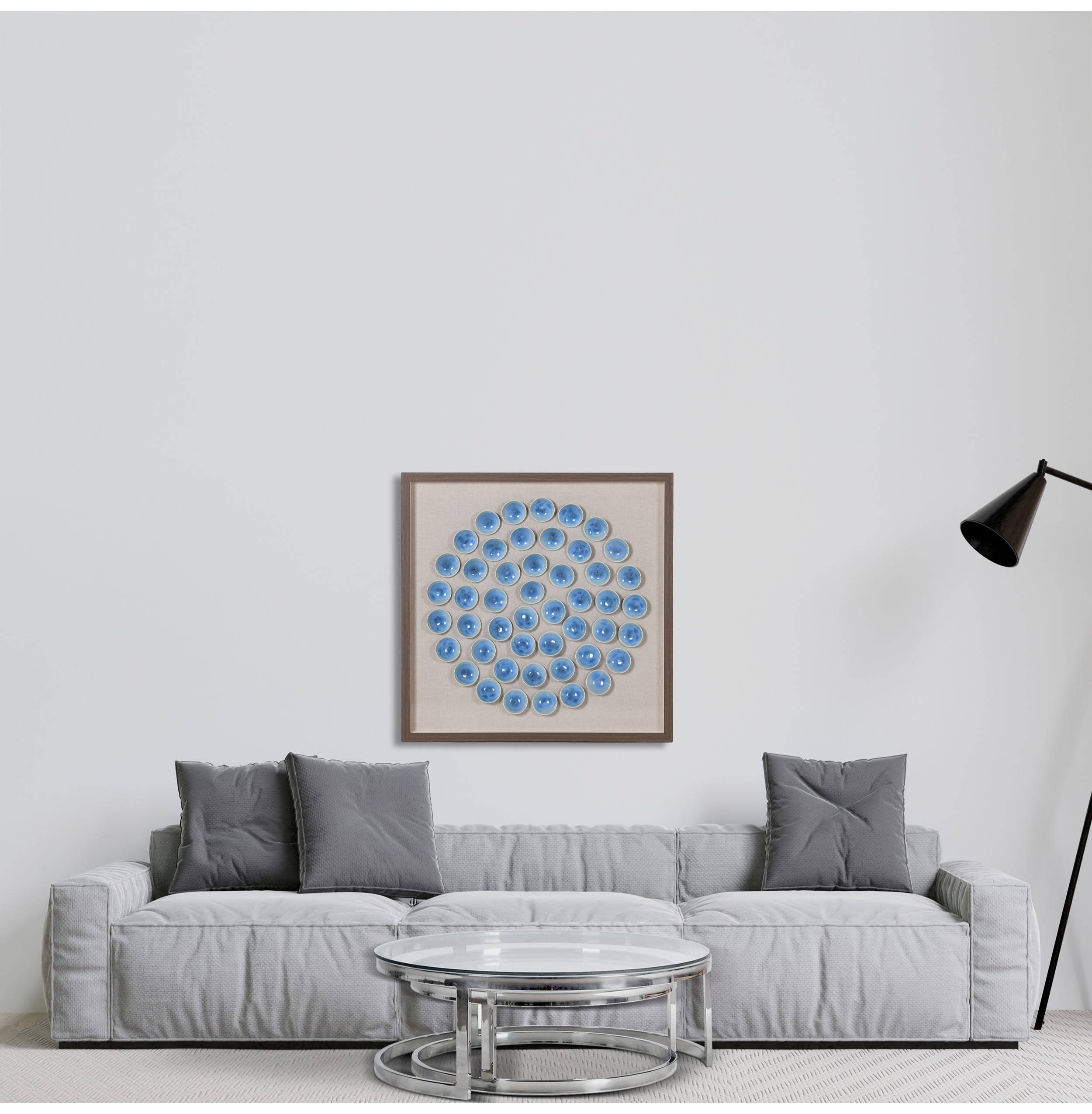 Pale Blue Ceramic Disks Wall Art