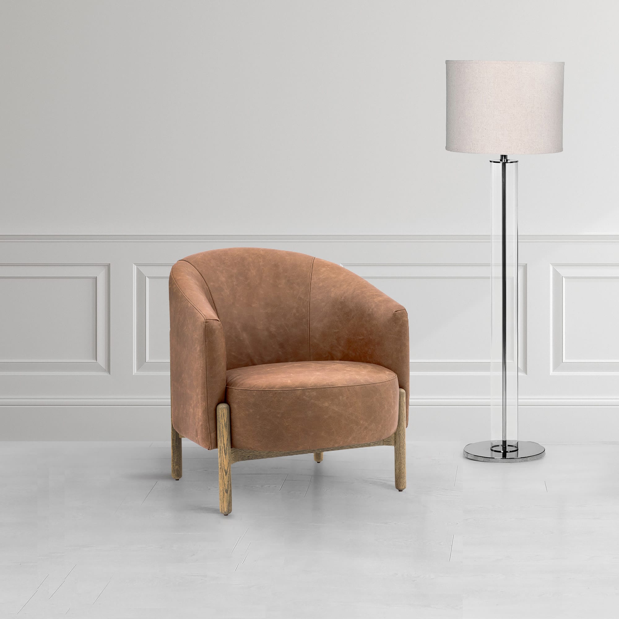 Tindon Brown Leather Armchair by Gallery Direct