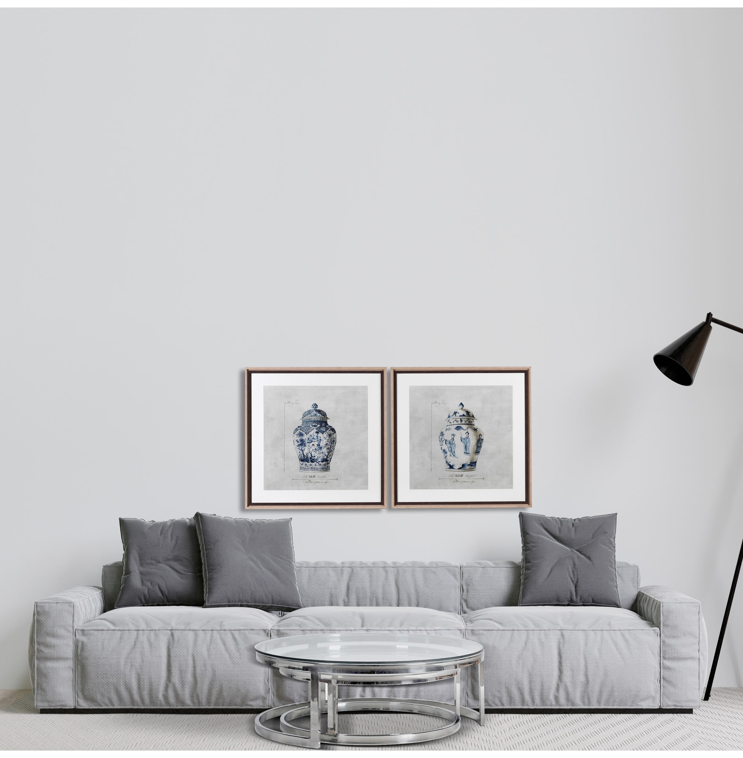 Set of 2 Urn Illustrations Framed Prints