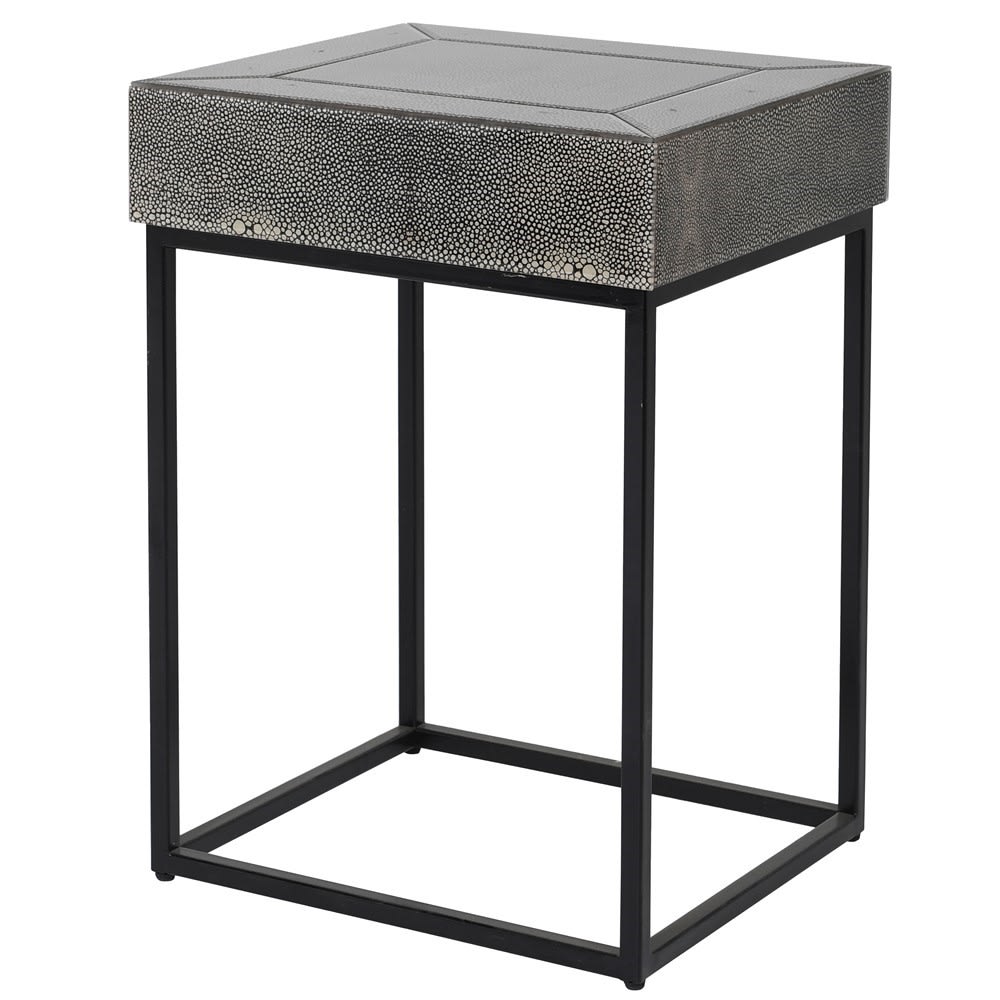 Faux Black and Shagreen Side Table