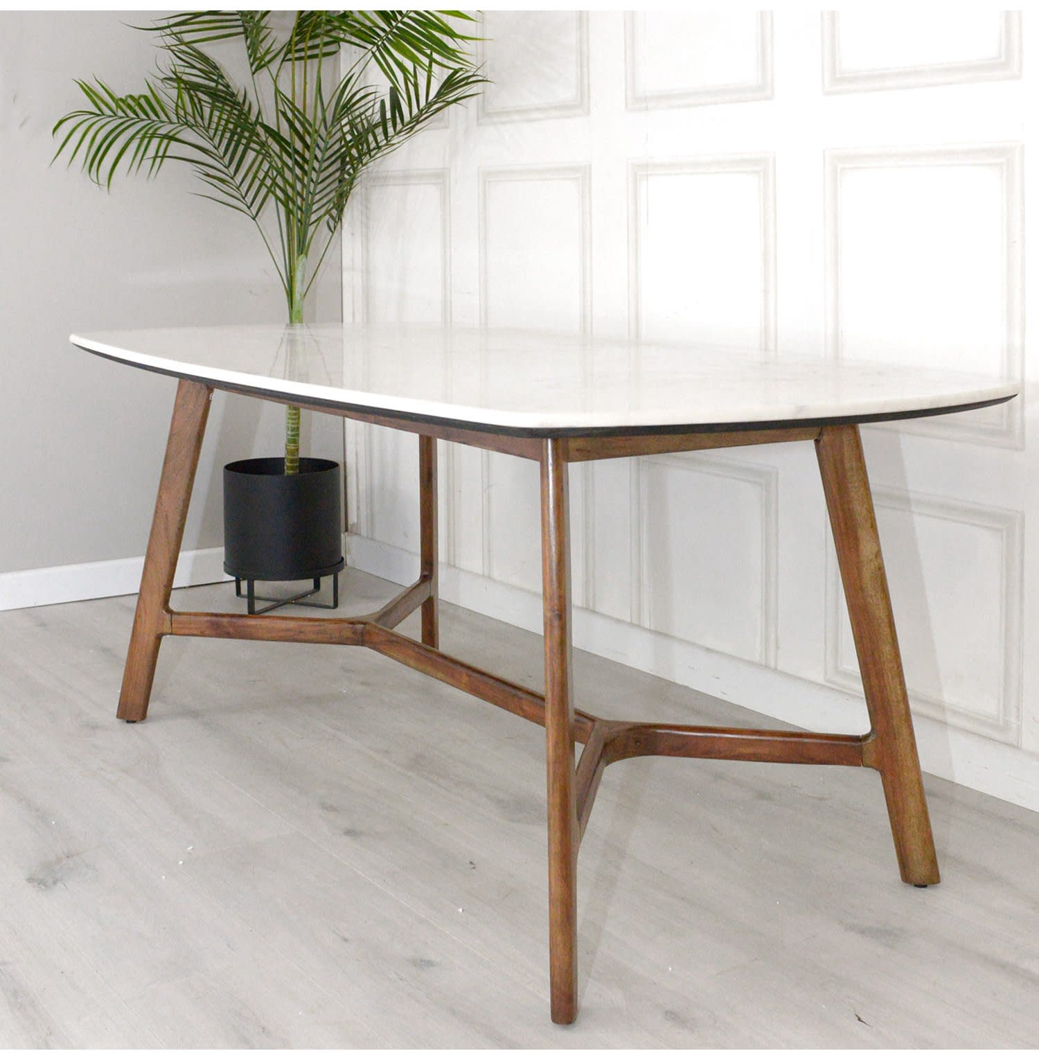 Barcelona Brown Wooden Dining Table by Gallery Direct 