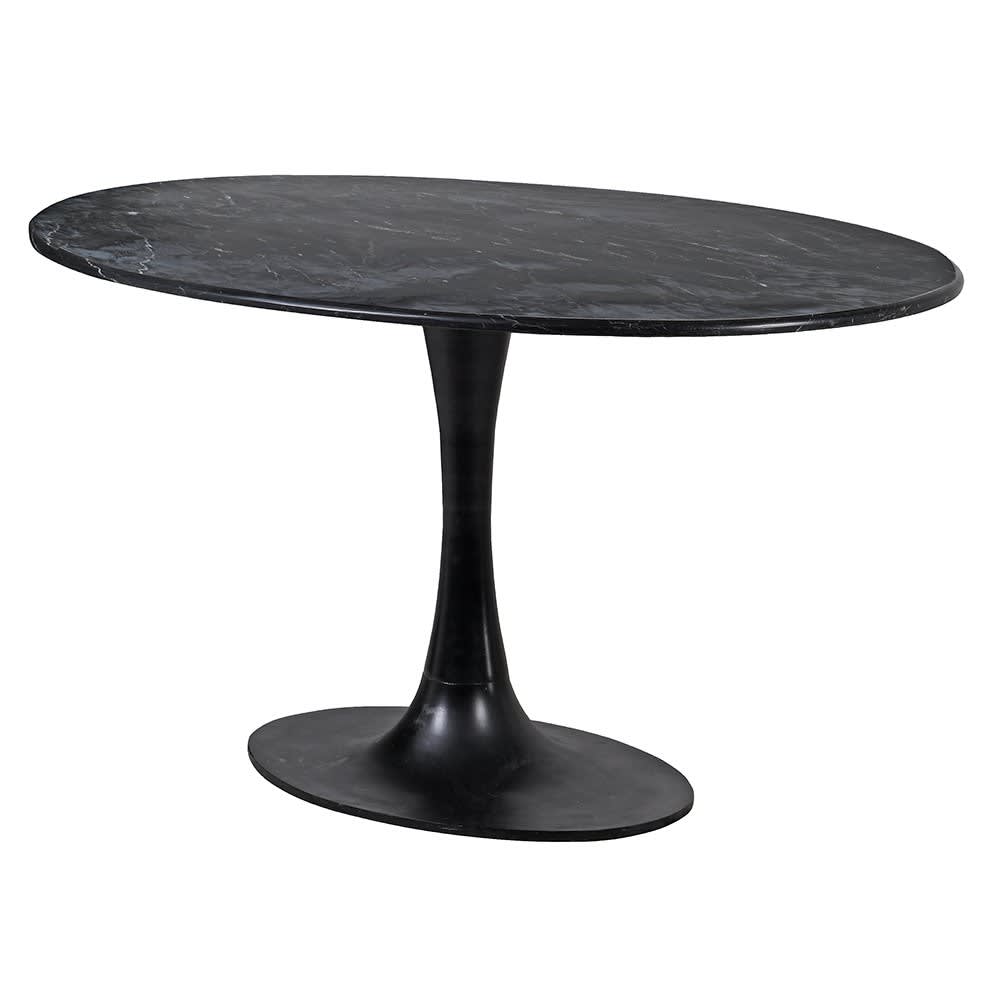 Ebony Marble Oval Dining Table