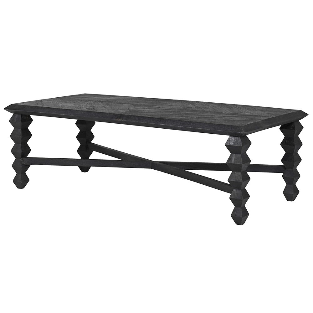 Kanjara Black Geometric Leg Coffee Table