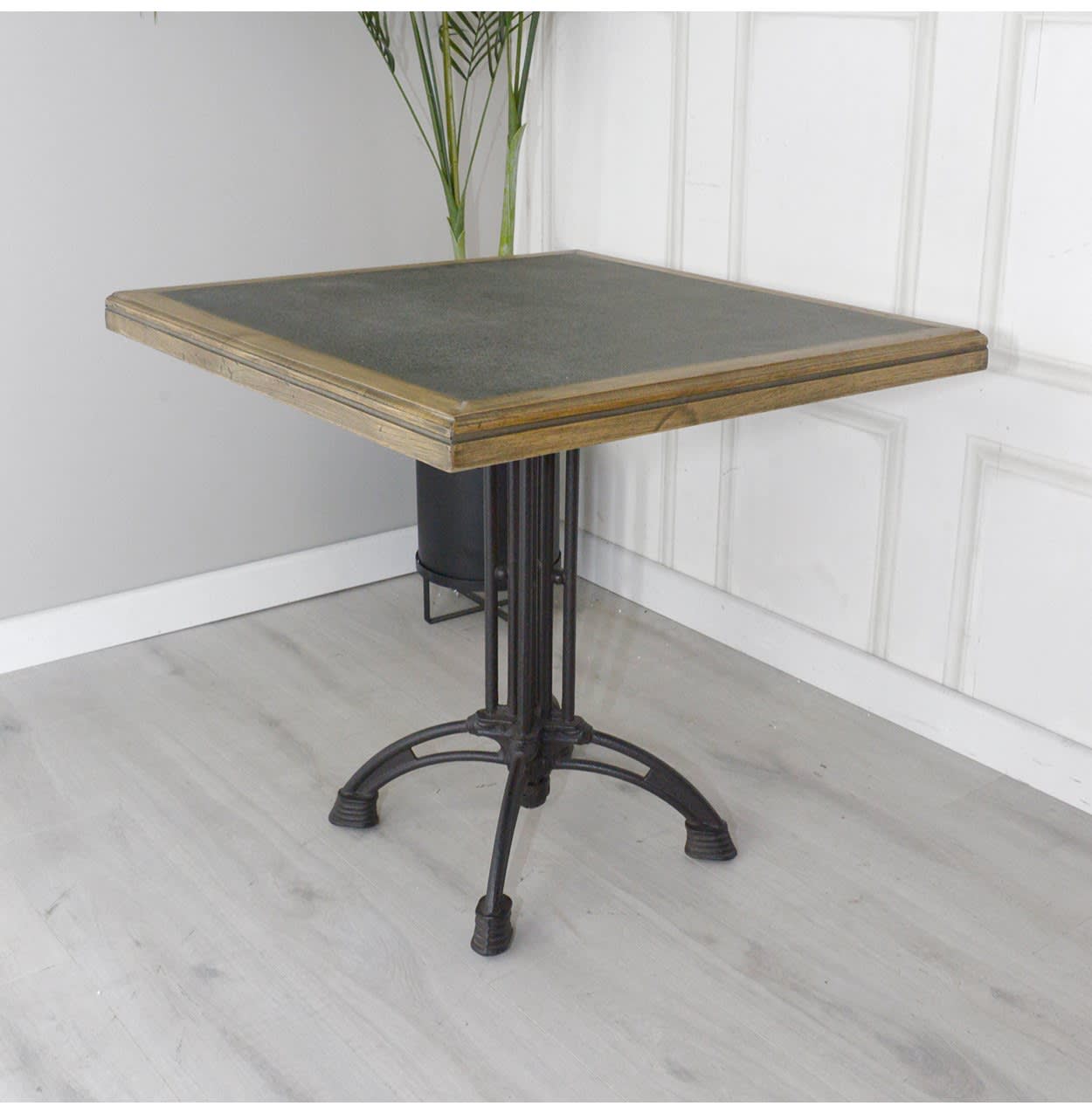 Square Zinc Top Bistro Dining Table