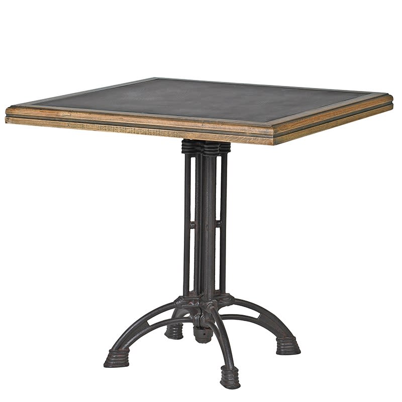 Metal Top New York Square Dining Table