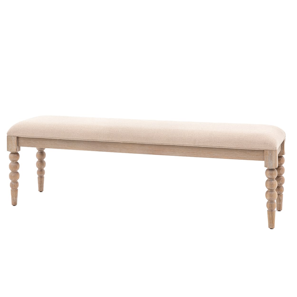 Artisan Wooden and Linen Bench by Gallery Direct