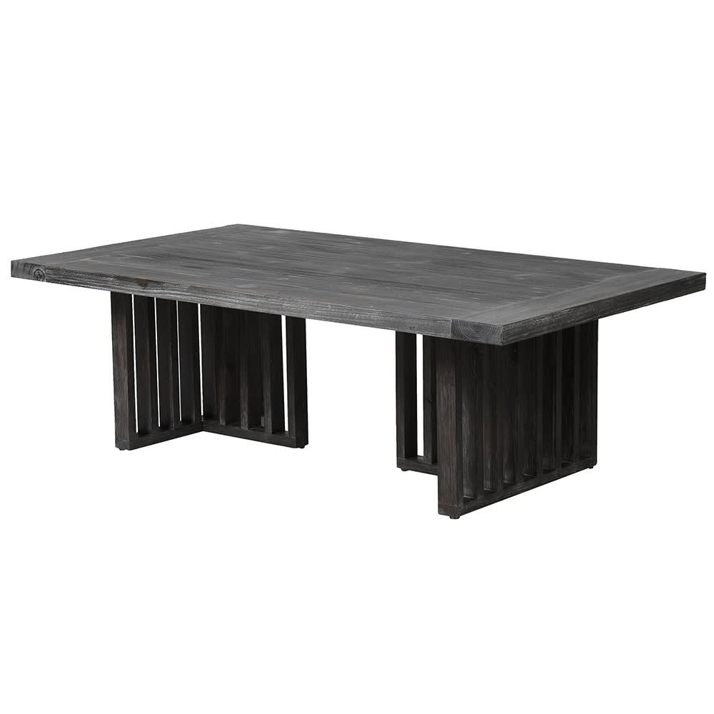 Black Slatted Legs Coffee Table