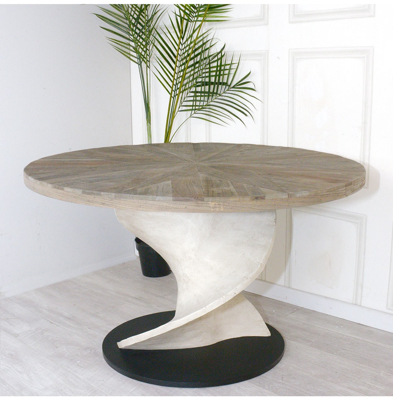 Round Twisted Elm Dining Table