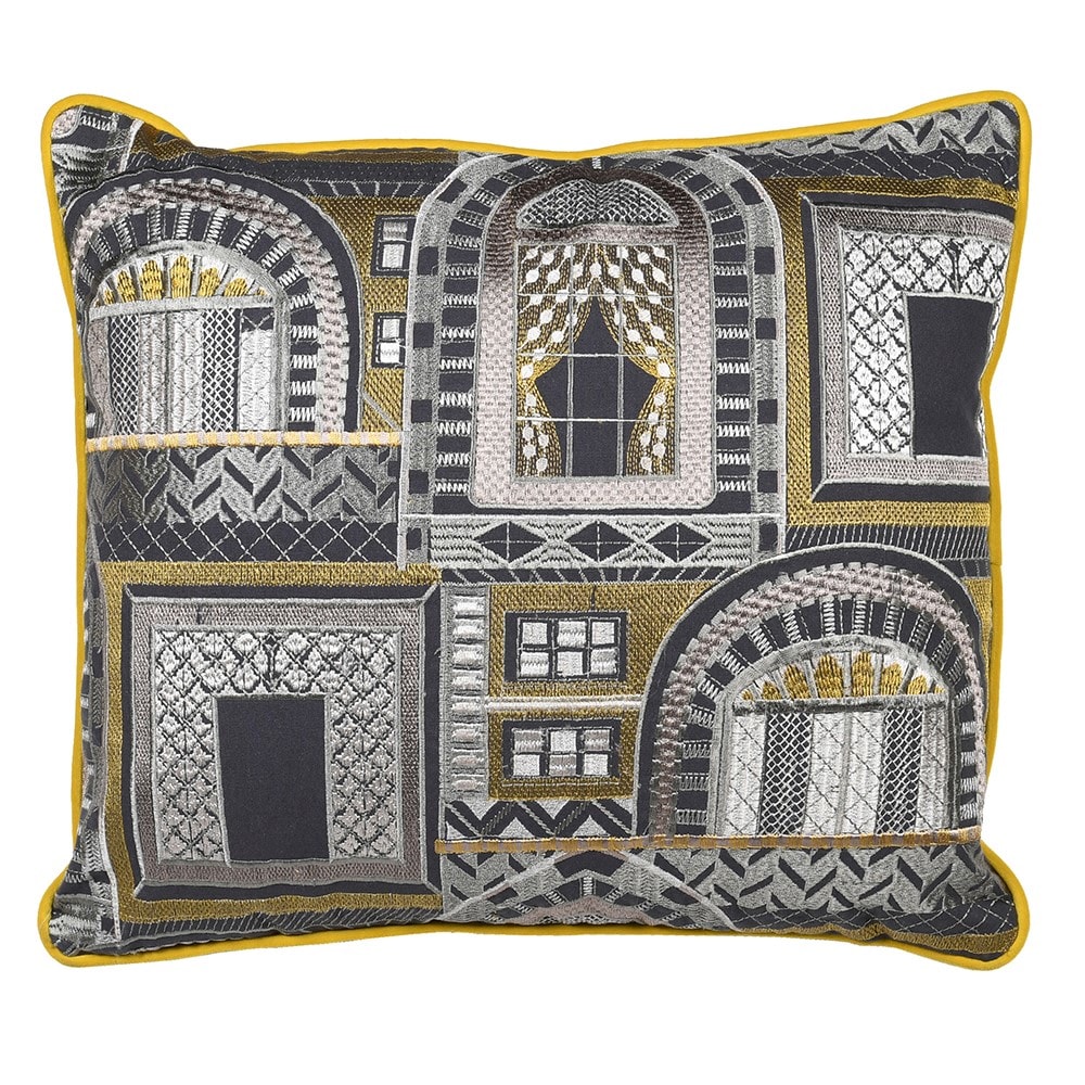 Ochre Windows Cushion