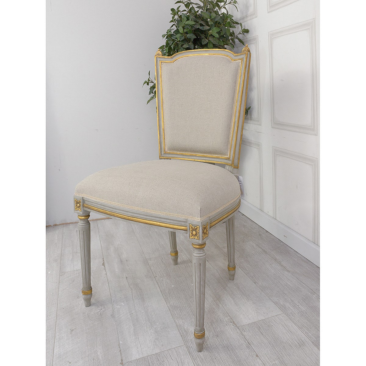 French Olive with Gold Dining Chair (Brand New)