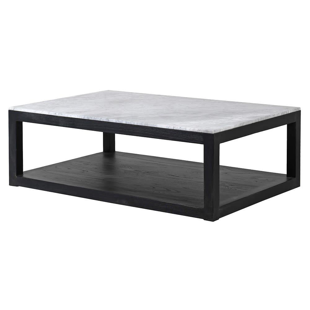 Oak Coffee Table with Marble Top