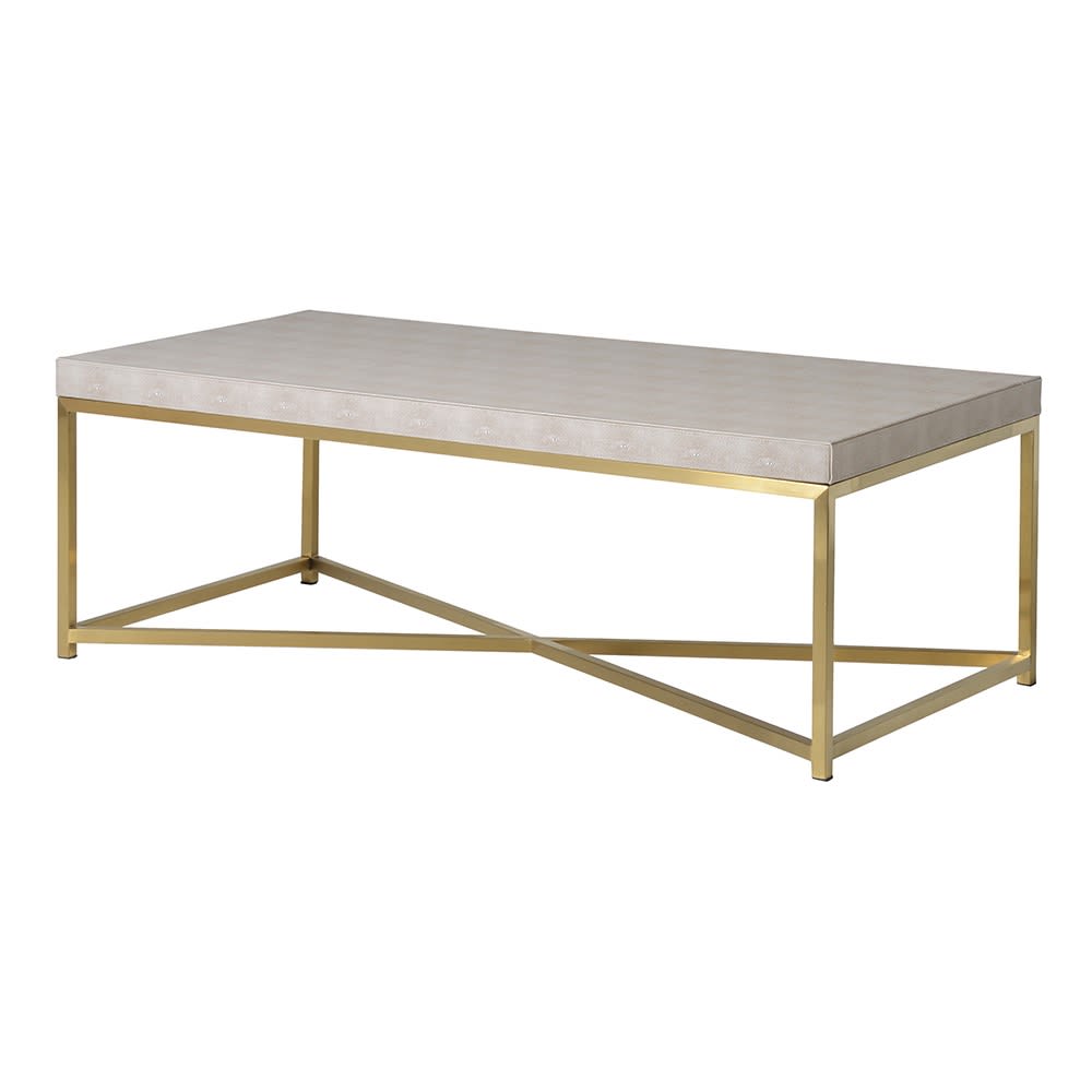 Arbonne Ivory Textured Shagreen Coffee Table