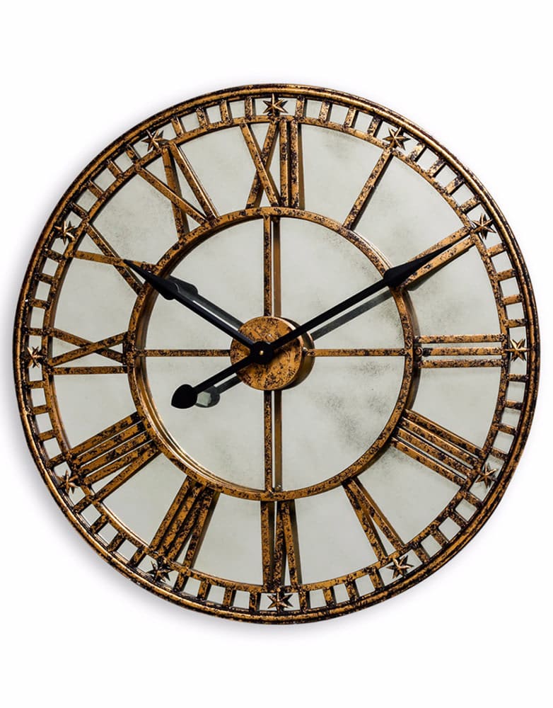Large Antique Gold Mirrored Clock