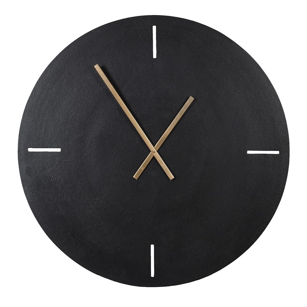 Matt Black Chic Wall Clock