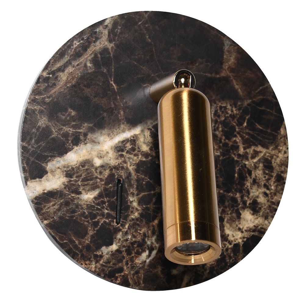 Brown Marble Wall Light with USB Port