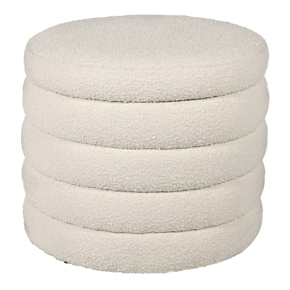 Cream Boucle Small Ottoman Stool