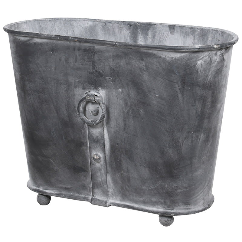 Oval Iron Planter with Ring