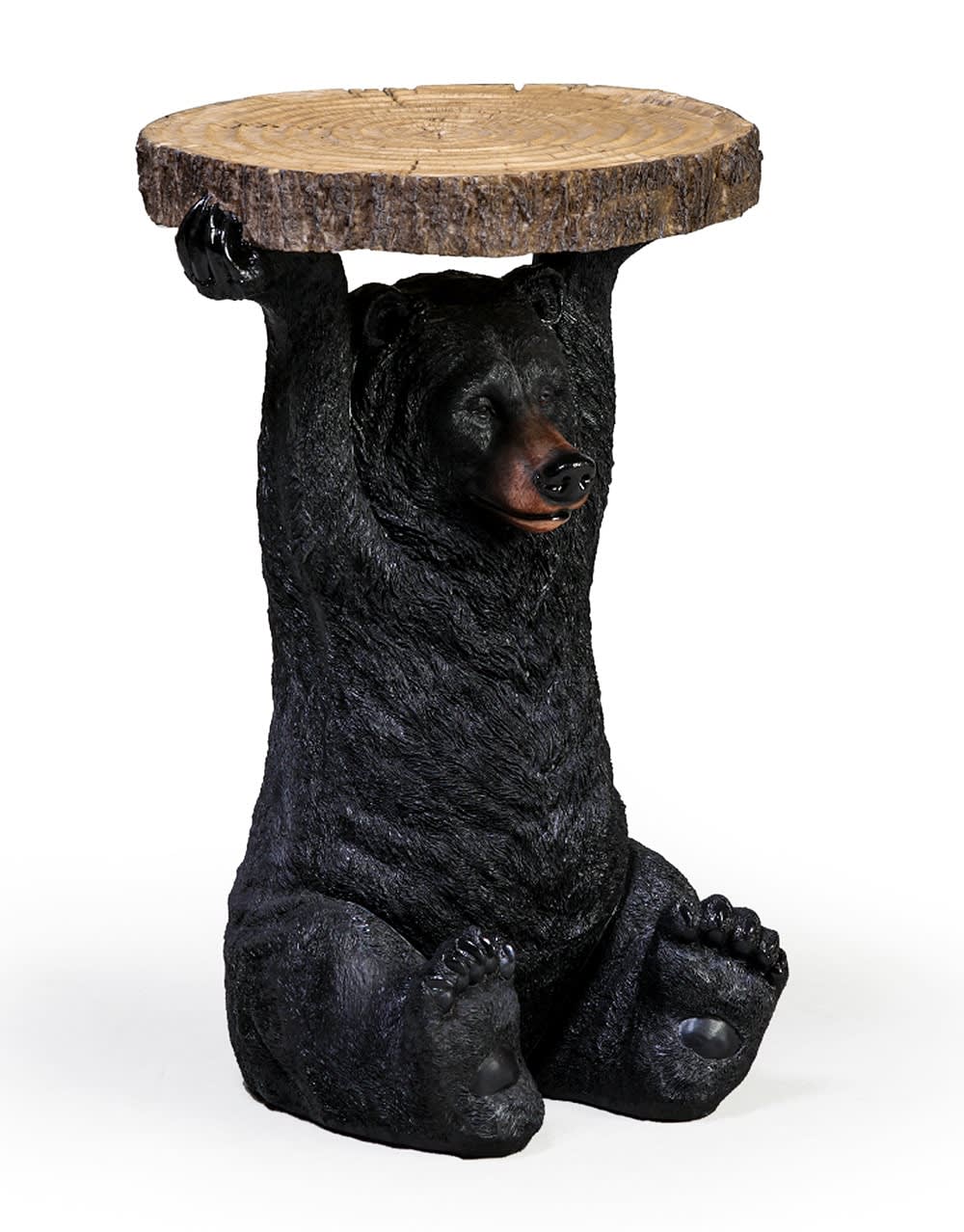 Black Bear Wooden Trunk Side Table