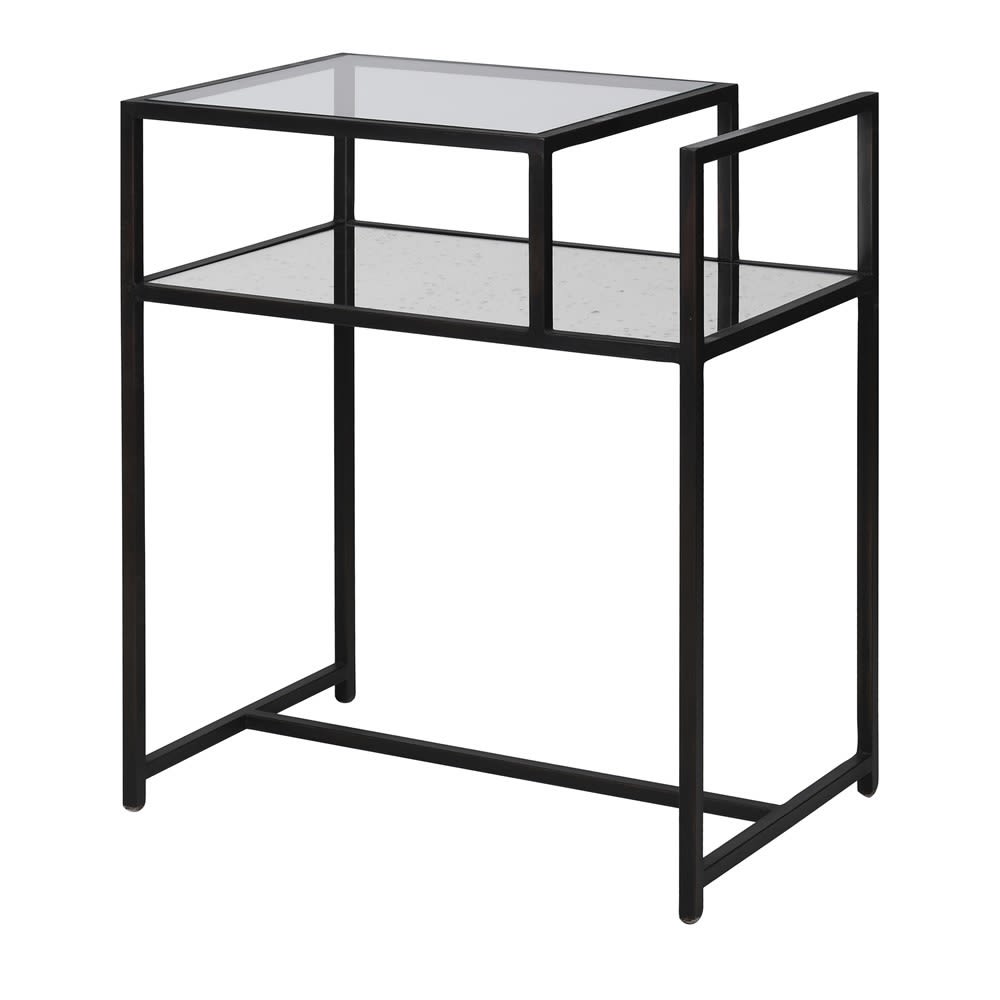 Black Iron Tiered Side Table