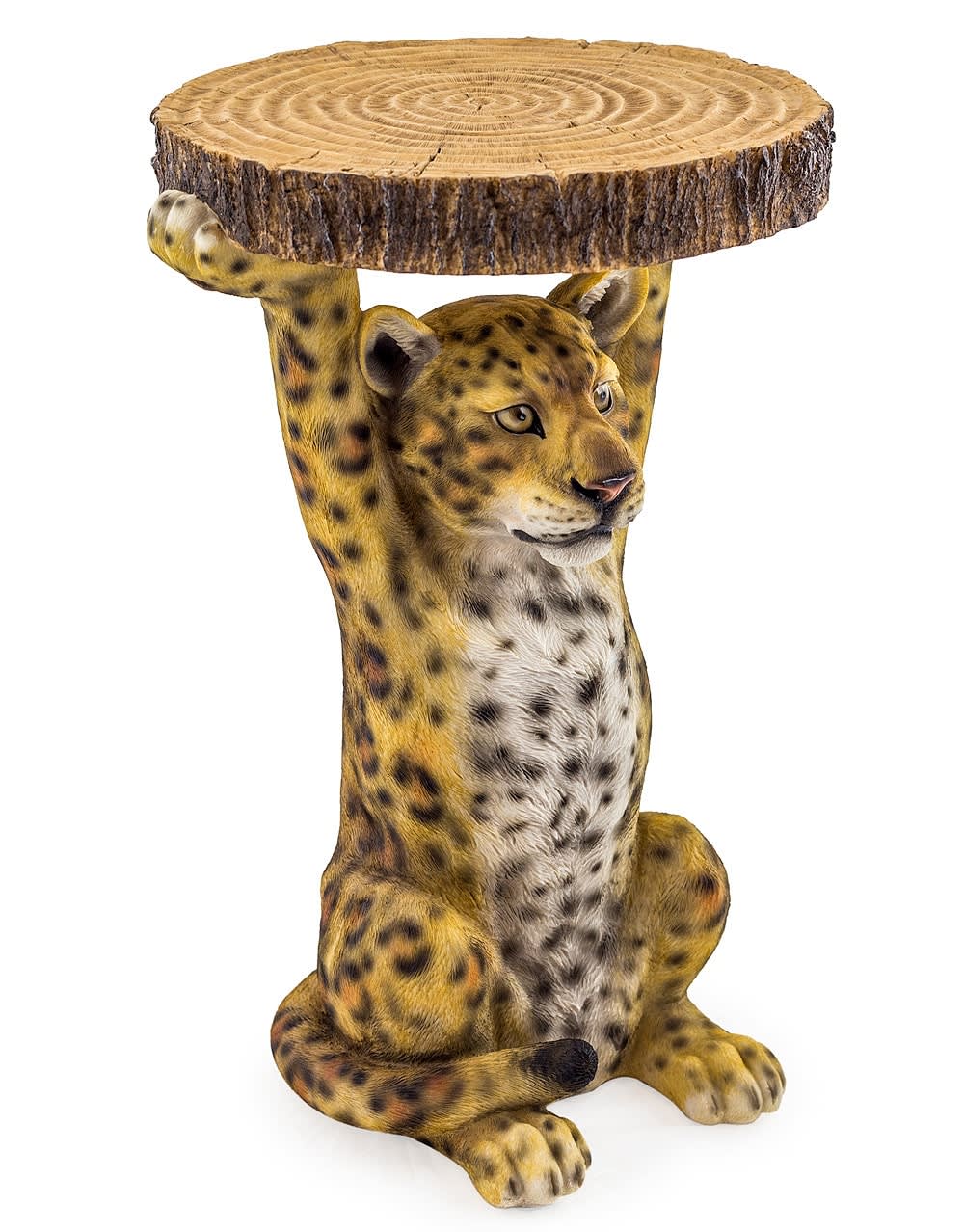 Leopard Wooden Trunk Side Table
