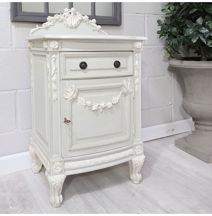 French Style Classic Bedside Table (Brand New)