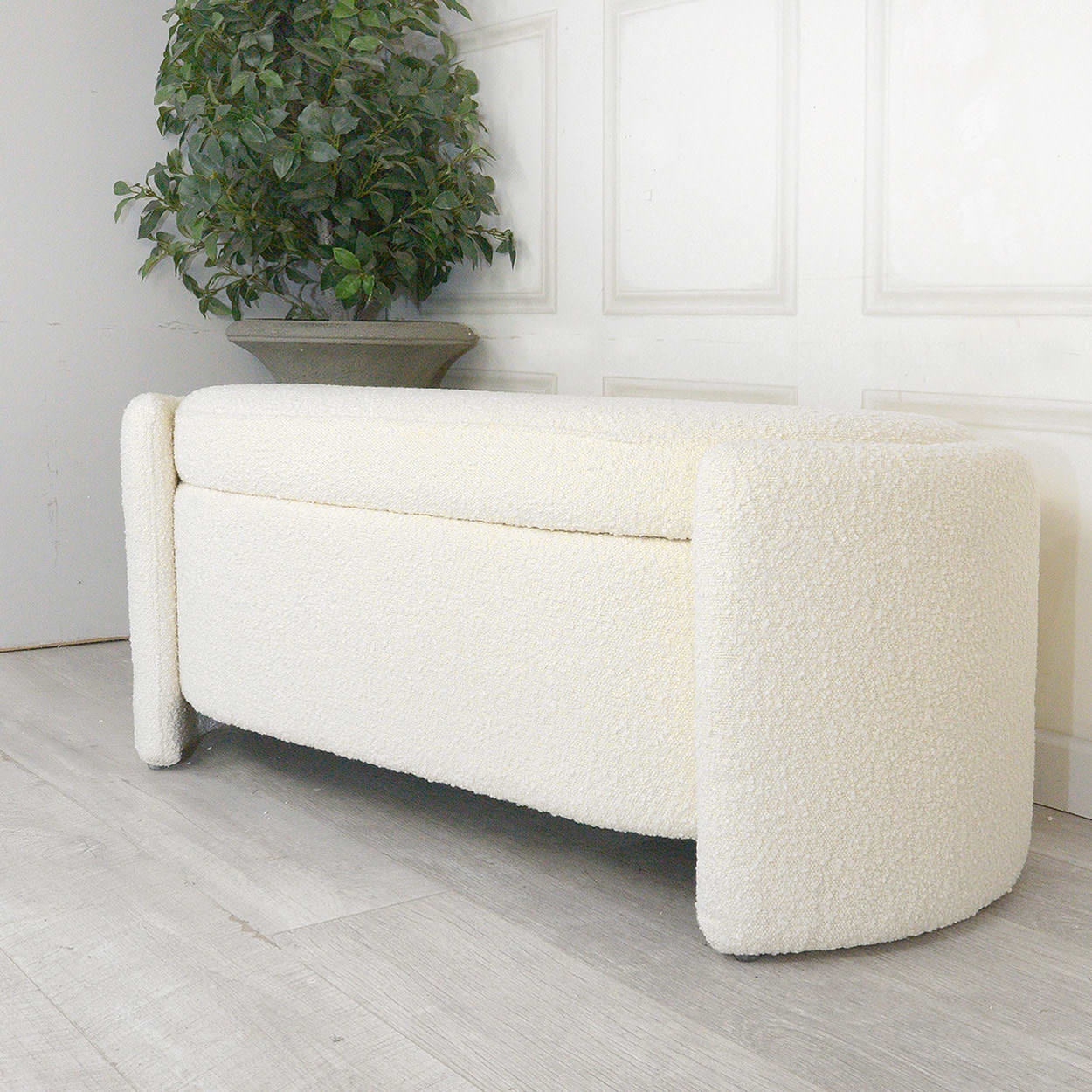 Teddy Bear Boucle Ottoman (Brand New)