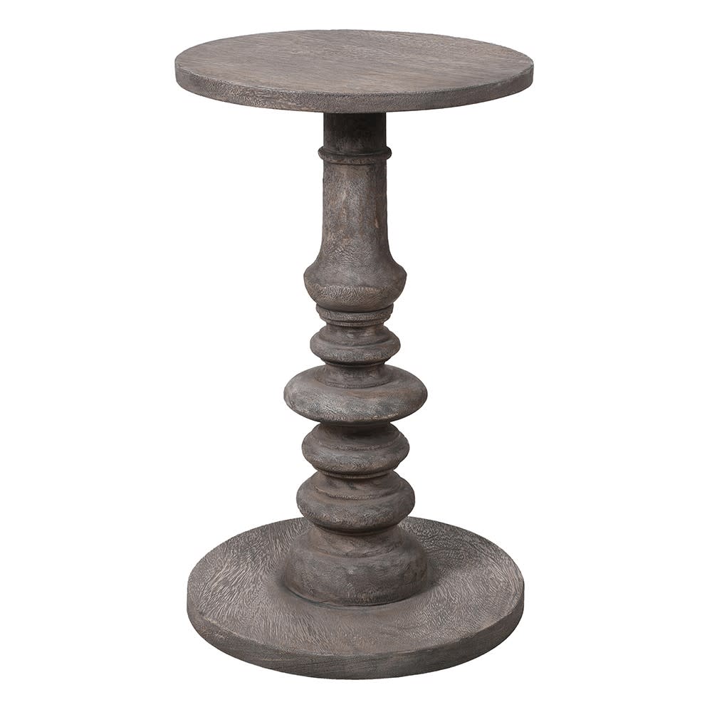 Grey Turned Wood Side Table