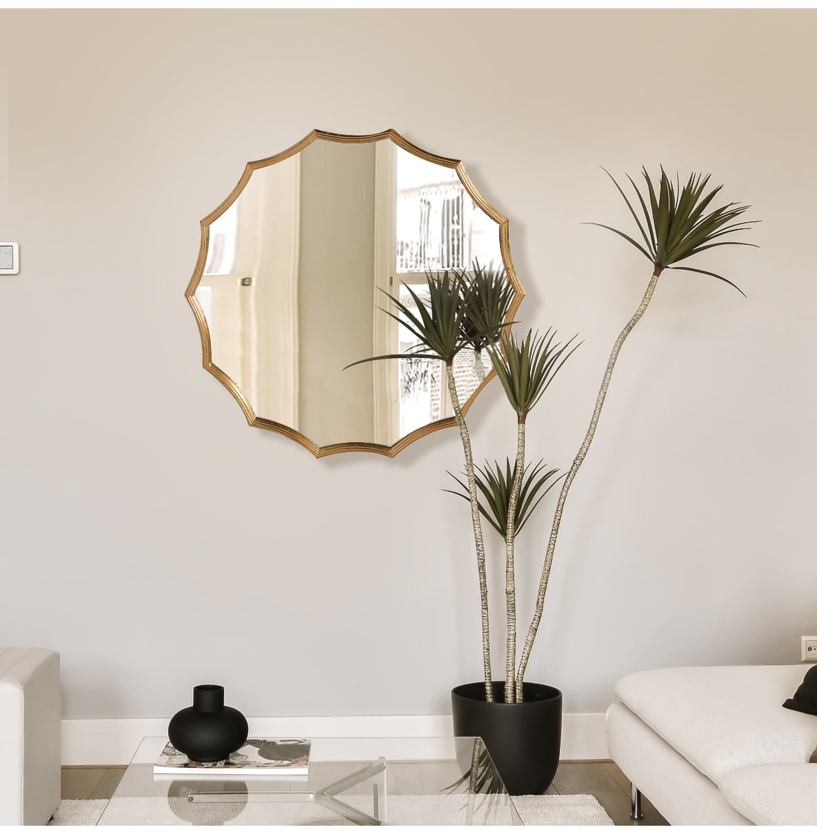 Scalloped Edge Wall Mirror